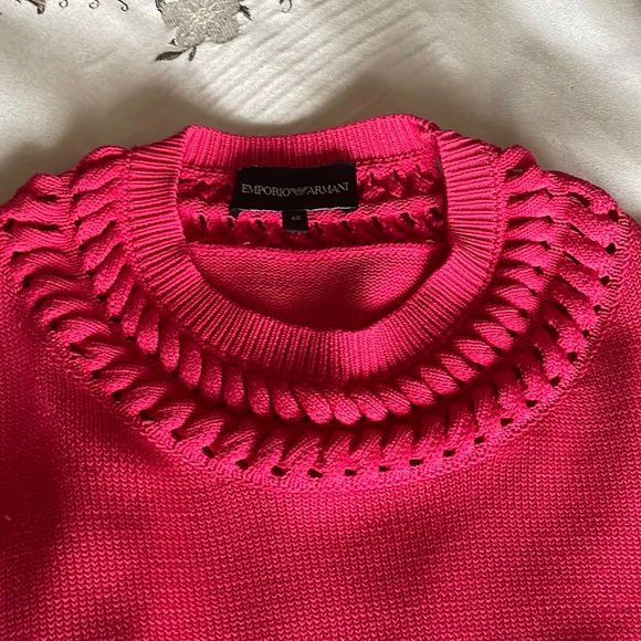 Emporio Armani Pink Knit Top Size IT40 US Small - Picture 10 of 16